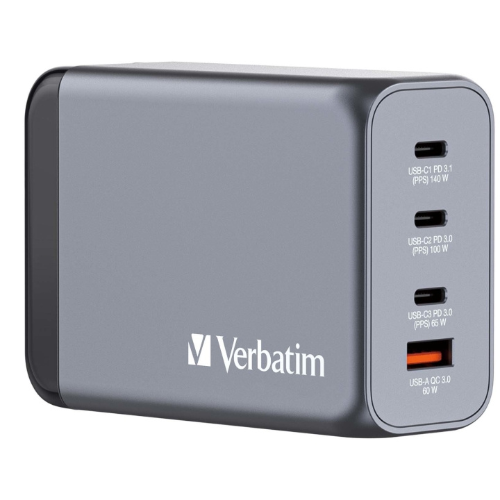 Verbatim GNC-240 GaN-lader med 4 porter og 240 W USB-A/USB-C i gruppen SMARTTELEFON & NETTBRETT / Ladere og Kabler / Vegglader / Vegglader Type C hos TP E-commerce Nordic AB (C87308)