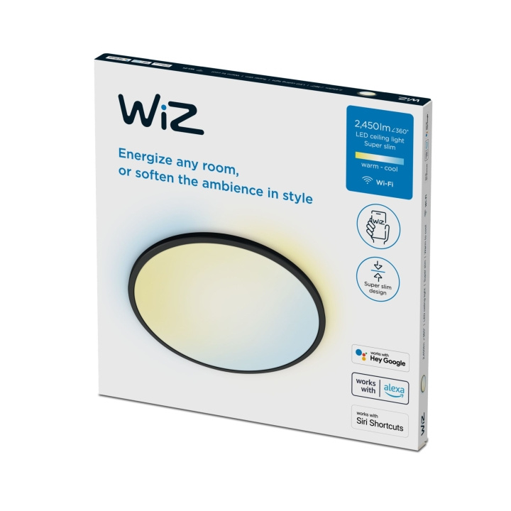 WiZ Superslim Smart Taklampe - Svart 22W i gruppen HJEM, HUS OG HAGE / Smarthus / Smart belysning hos TP E-commerce Nordic AB (C87386)