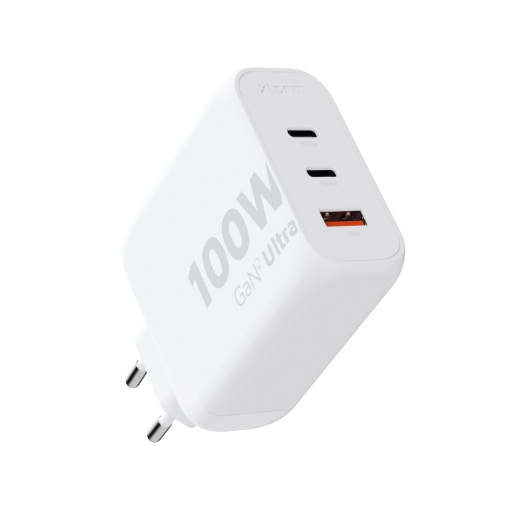 Xtorm 100 W GaN2 Ultra hjemmelader 2xUSB-C/USB-A Hvit i gruppen SMARTTELEFON & NETTBRETT / Ladere og Kabler / Vegglader / Vegglader Type C hos TP E-commerce Nordic AB (C87389)