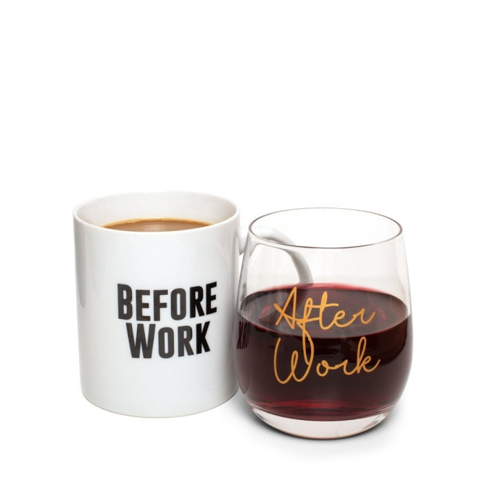 ThumbsUp Before Work, After Work Mug & Wine Mug & Glass Set i gruppen SPORT, FRITID & HOBBY / Morsomme produkter / Kopper hos TP E-commerce Nordic AB (C87625)