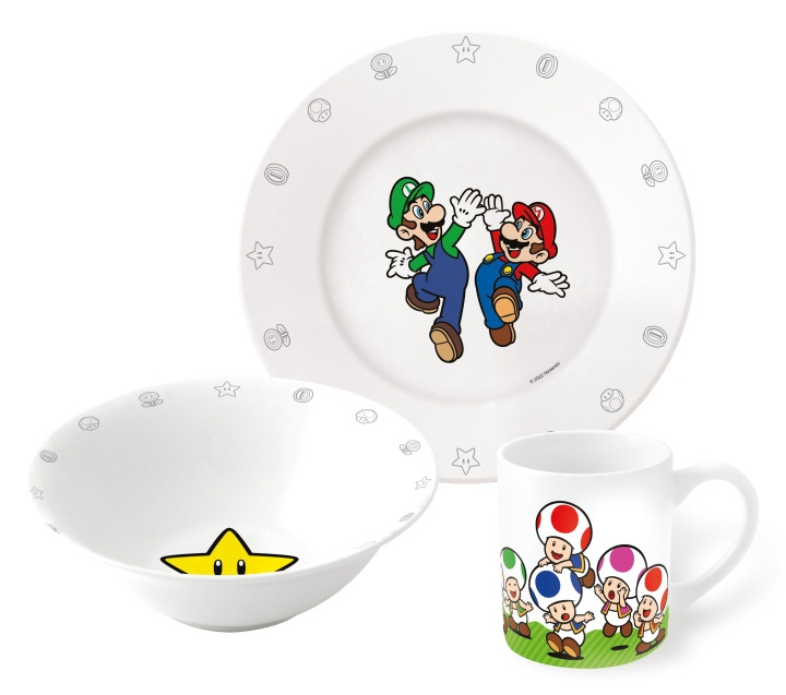 Super Mario Super Mario Stor - Gavesett med 3 deler i keramikk - (20045) i gruppen SPORT, FRITID & HOBBY / Morsomme produkter / Kopper hos TP E-commerce Nordic AB (C87949)