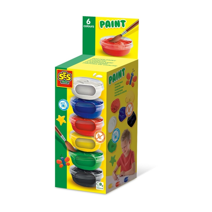 SES Creative Plakatmaling 6x45ml - (S00381) i gruppen LEKER, BARN OG BABY / Leker / Tegne & regne hos TP E-commerce Nordic AB (C88053)