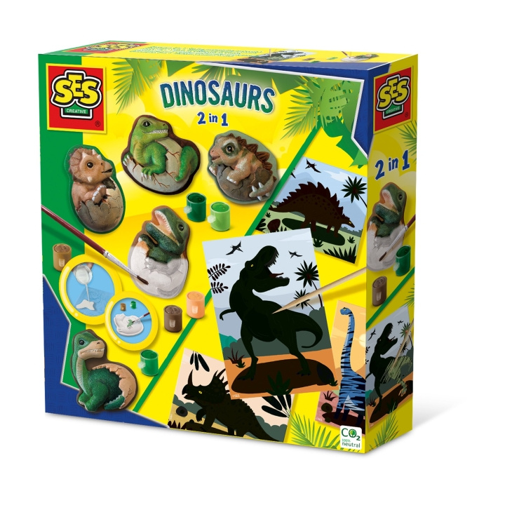 SES Creative Støping og maling - Dinosaurer 2in1 med skrapelodd - (S01408) i gruppen LEKER, BARN OG BABY / Leker / Håndtverk hos TP E-commerce Nordic AB (C88080)