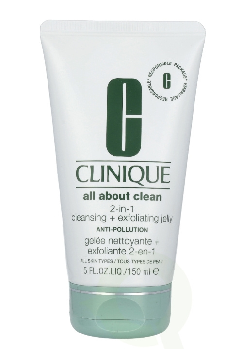 Clinique All About Clean 2-In-1 Cleansing +Exfoliating Jelly 150 ml All Skin Types i gruppen HELSE OG SKJØNNHET / Hudpleie / Ansikt / Rengjøring hos TP E-commerce Nordic AB (C88201)