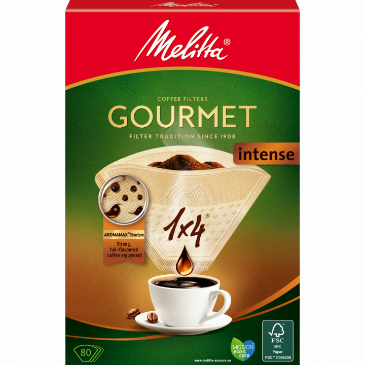 Melitta Kaffefilter Gourmet Intense 1X4 80P 8st DFP i gruppen HJEM, HUS OG HAGE / Husholdningsapparater / Kaffe og espresso / Kapsler, filter og tilbehør hos TP E-commerce Nordic AB (C88271)