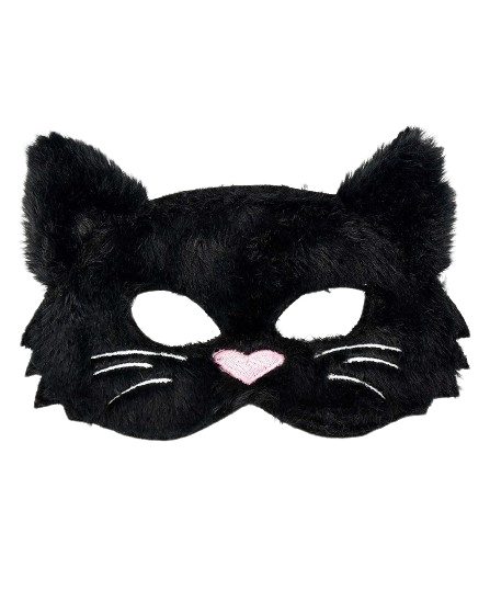 Den Goda Fen Fluffy svart kattemaske (F85012) i gruppen LEKER, BARN OG BABY / Leker / Masker og kostymer hos TP E-commerce Nordic AB (C88828)