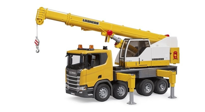 Bruder Scania Super 560R Liebherr kranbil med lys og lyd (03571) i gruppen LEKER, BARN OG BABY / Leker / Lekebiler hos TP E-commerce Nordic AB (C89011)