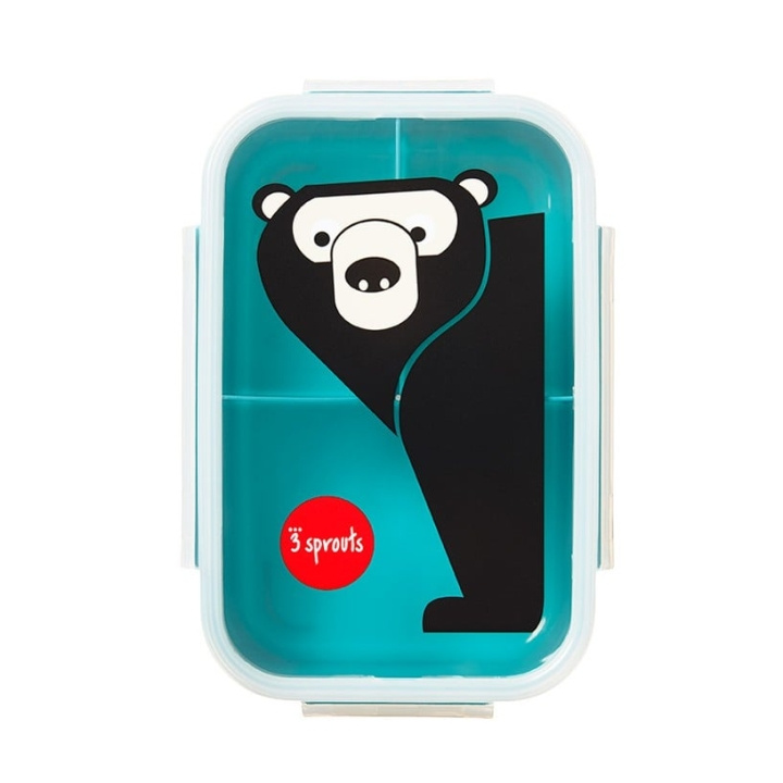 3 Sprouts Bento-eske - Teal Bear i gruppen LEKER, BARN OG BABY / Spise & drikke / Barneserviser hos TP E-commerce Nordic AB (C89042)