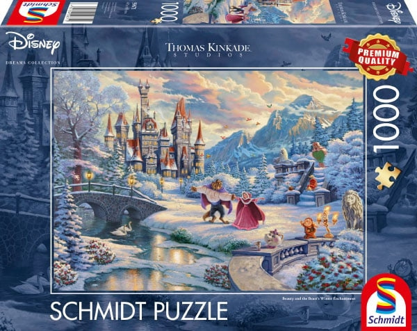 Schmidt Thomas Kinkade: Disney - Skjønnheten og udyrets vinterfortryllelse (1000 brikker) (SCH6712) i gruppen SPORT, FRITID & HOBBY / Hobby / Puslespill hos TP E-commerce Nordic AB (C89441)