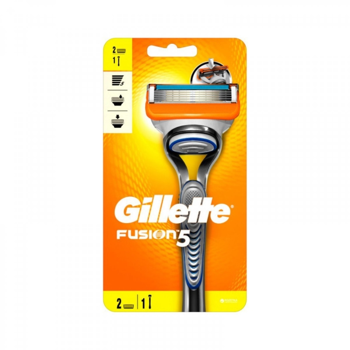 Gillette Fusion Razor + 2 barberblader i gruppen HELSE OG SKJØNNHET / Hår & styling / Barbering og trimming / Barberhøvler og tilbehør hos TP E-commerce Nordic AB (C89533)