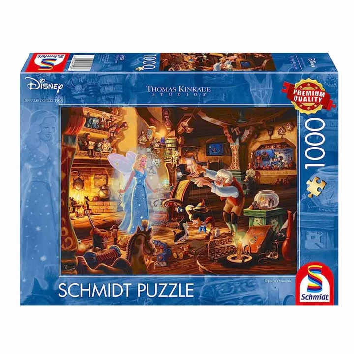 Schmidt Spiele Schmidt - Thomas Kinkade: Disney - Geppettos Pinocchio (1000 brikker) (SCH57526) i gruppen SPORT, FRITID & HOBBY / Hobby / Puslespill hos TP E-commerce Nordic AB (C89580)