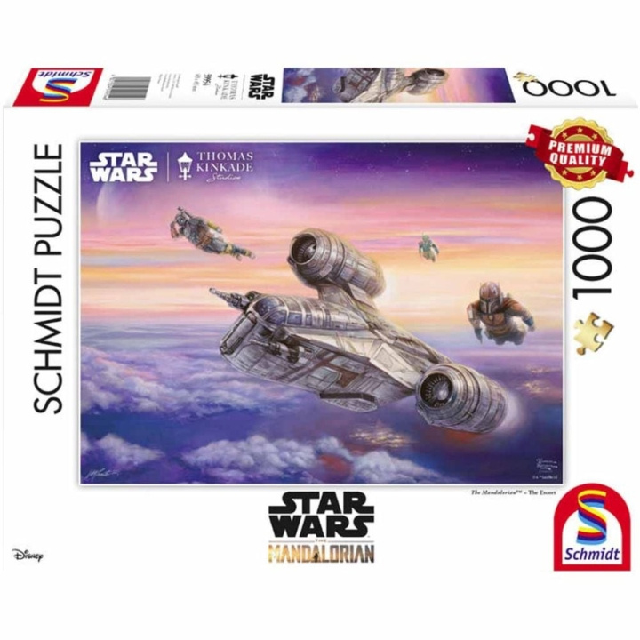 Schmidt Thomas Kinkade: Star Wars, Mandalorianeren - Eskorten (1000 brikker) (SCH9954) i gruppen SPORT, FRITID & HOBBY / Hobby / Puslespill hos TP E-commerce Nordic AB (C89613)