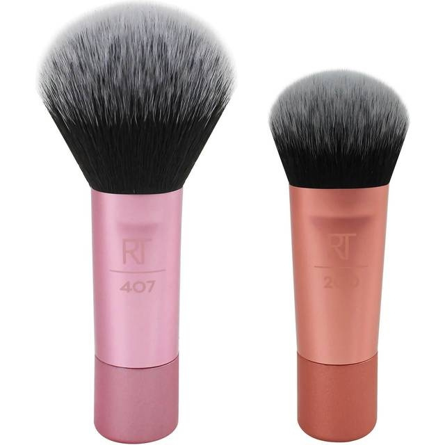 Real Techniques Mini Brush Duo Rosa i gruppen HELSE OG SKJØNNHET / Makeup / Verktøy og sminkesett / Børster og pensler hos TP E-commerce Nordic AB (C89630)