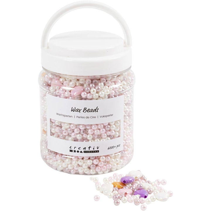 DIY Kit Voksperler, perlemor, pastelloransje, soft rose, lys syrin, 425 g, hullstørrelse 1,3-2,5 mm, 700 ml/ 1 bøtte (977757) i gruppen SPORT, FRITID & HOBBY / Hobby / DIY Kit hos TP E-commerce Nordic AB (C89736)