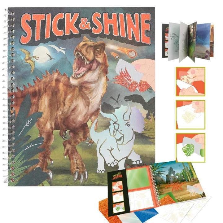 Dino World Fargeleggingsbok Stick & Shine ( 0412473 ) i gruppen LEKER, BARN OG BABY / Leker / Håndtverk hos TP E-commerce Nordic AB (C90278)