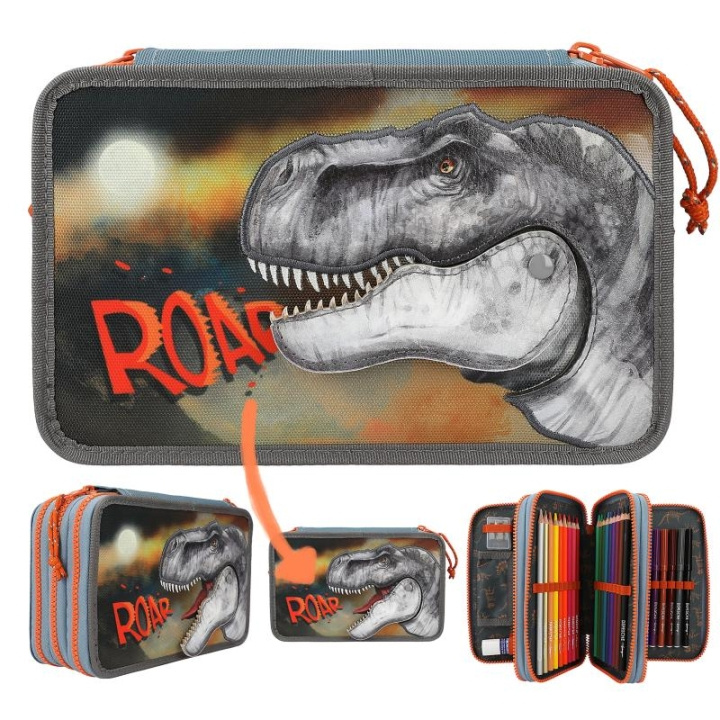 Dino World Trippel pennalveske ROAR ( 0411756 ) i gruppen LEKER, BARN OG BABY / Leker / Tegne & regne hos TP E-commerce Nordic AB (C90429)