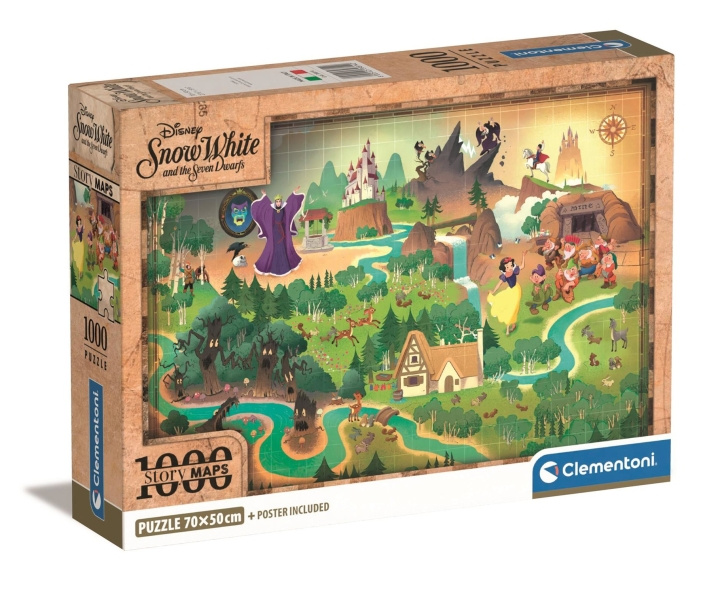 Clementoni Story Maps puslespill - Disney Snøhvit (1000 brikker) (39814) i gruppen LEKER, BARN OG BABY / Leker / Barnas puslespill hos TP E-commerce Nordic AB (C90466)