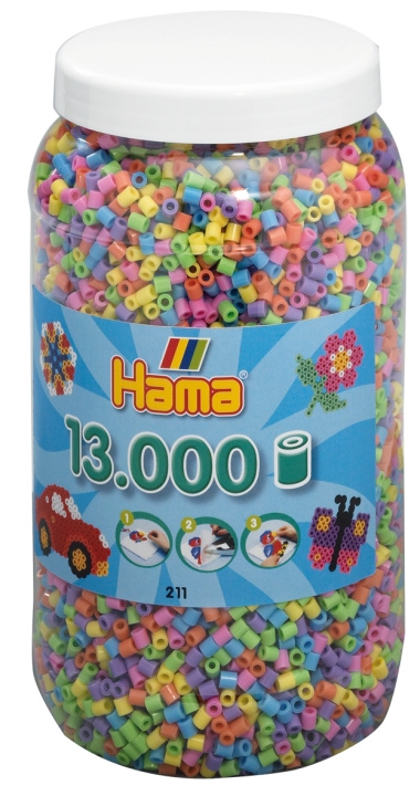 HAMA Beads Midi - Pastell Mix, 13.000 stk (211-50) i gruppen LEKER, BARN OG BABY / Leker / Håndtverk hos TP E-commerce Nordic AB (C90657)