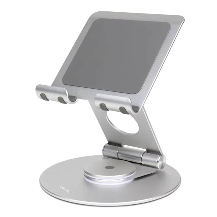 Desire2 Dual Pivot 360 Stand for Tablets and Smartphones Silver i gruppen SMARTTELEFON & NETTBRETT / Annet tilbehør / Dokking, stativ & holdere hos TP E-commerce Nordic AB (C90692)