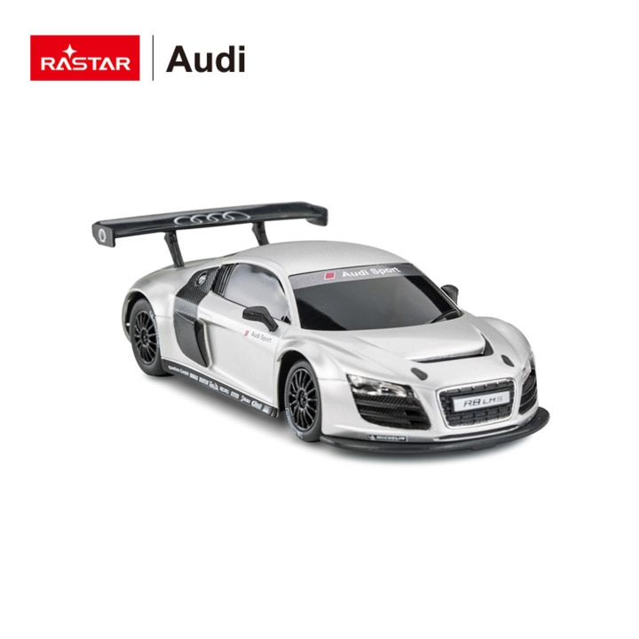 Rastar R/C 1:24 AUDI R8 Sølv (46800) i gruppen LEKER, BARN OG BABY / Radiostyrt / Radiostyrte biler hos TP E-commerce Nordic AB (C90955)