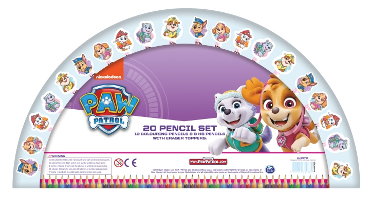 Paw Patrol Paw Patrol Lisensiering for barn - Rosa blyantsett med 20 blyanter - (045607053) i gruppen LEKER, BARN OG BABY / Leker / Tegne & regne hos TP E-commerce Nordic AB (C91415)