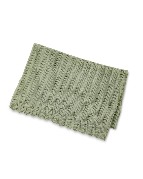 Smallstuff Babyteppe Fish Bone Knit Knit Soft Green i gruppen LEKER, BARN OG BABY / Barnetekstiler / Babytepper hos TP E-commerce Nordic AB (C91444)