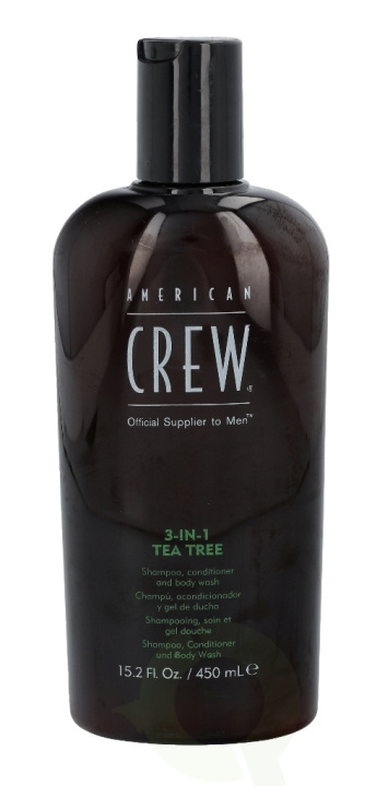 American Crew Tea Tree 3In1 Shampoo Conditioner & Body Wash 450 ml i gruppen HELSE OG SKJØNNHET / Hår & styling / Hårpleie / Sjampo hos TP E-commerce Nordic AB (C92106)