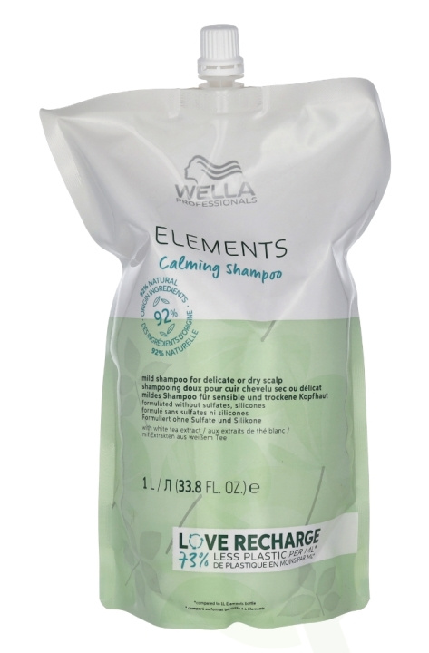 Wella Elements - Calming Shampoo Refill 1000 ml i gruppen HELSE OG SKJØNNHET / Hår & styling / Hårpleie / Sjampo hos TP E-commerce Nordic AB (C92275)