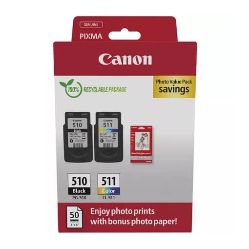 Canon Blekk 2970B017 PG-510/CL-511 Multipack i gruppen Datautstyr / Skrivere og tilbehør / Blekk og toner / Blekkpatroner / Canon hos TP E-commerce Nordic AB (C92315)