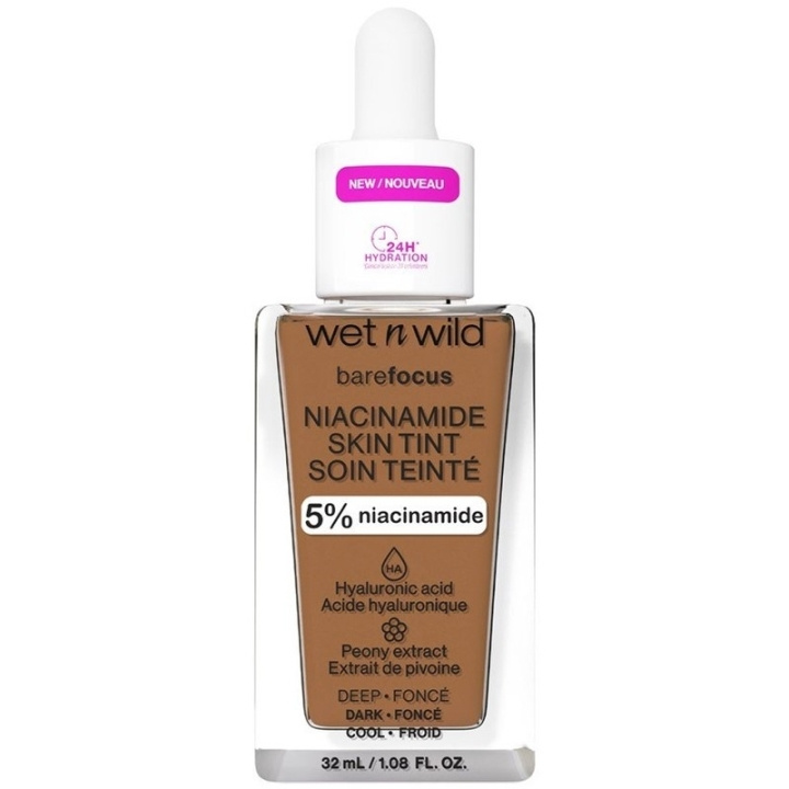 Wet n Wild Bare Focus Niacinamide Skin Tint 32ml - Deep i gruppen HELSE OG SKJØNNHET / Makeup / Makeup ansikt / Foundation hos TP E-commerce Nordic AB (C92359)