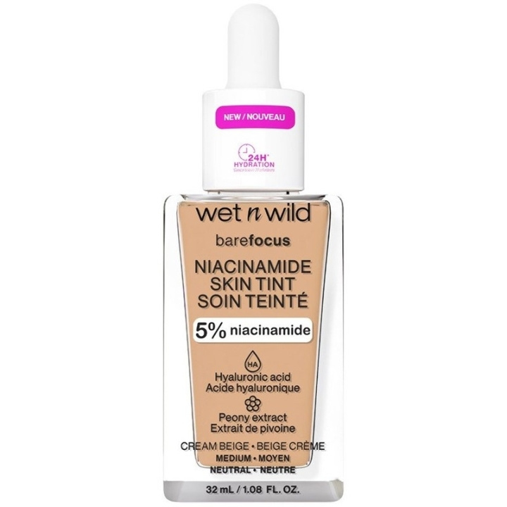 Wet n Wild Bare Focus Niacinamide Skin Tint 32ml - Cream Beige i gruppen HELSE OG SKJØNNHET / Makeup / Makeup ansikt / Foundation hos TP E-commerce Nordic AB (C92360)