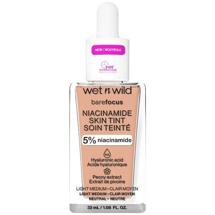 Wet n Wild Bare Focus Niacinamide Skin Tint 32ml - Light Medium Sand i gruppen HELSE OG SKJØNNHET / Makeup / Makeup ansikt / Foundation hos TP E-commerce Nordic AB (C92363)