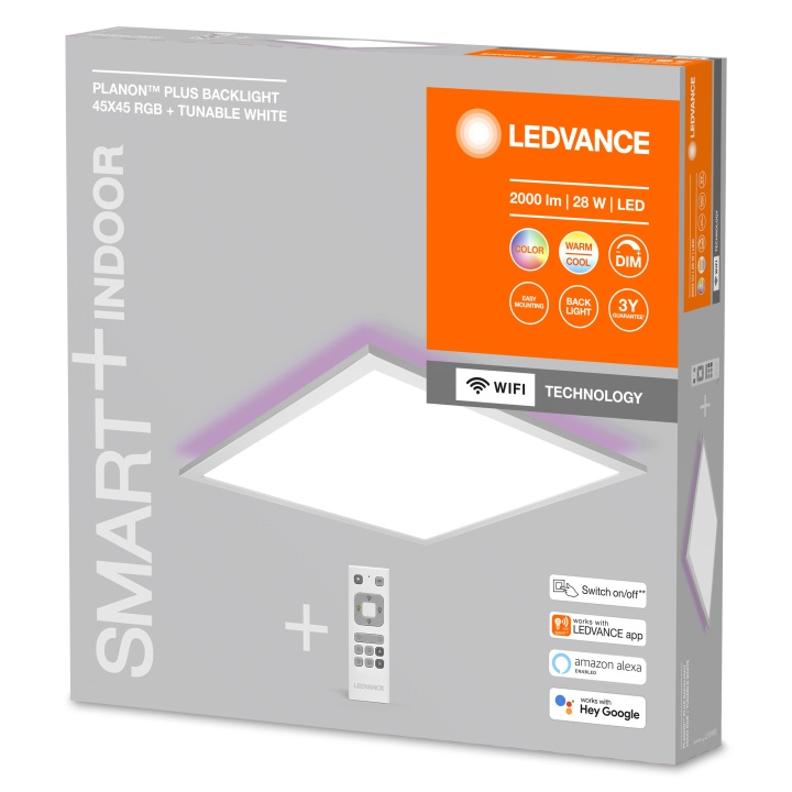 LEDVANCE Smart+ Planon Plus Backlite 45x45cm 1800lm RGBTW - Hvit i gruppen HJEM, HUS OG HAGE / Smarthus / Smart belysning hos TP E-commerce Nordic AB (C92523)