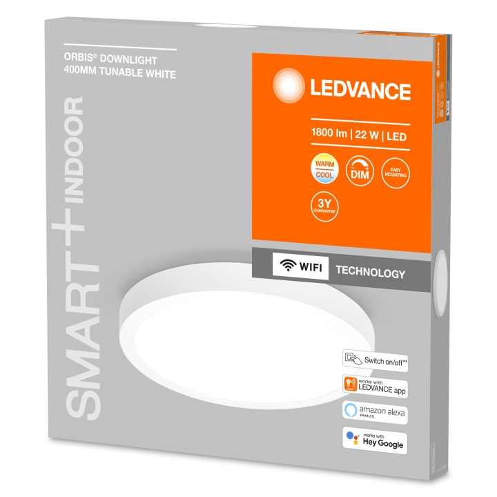 LEDVANCE Smart+ Downlight utenpåliggende - vendbar hvit 40 cm - Wi-Fi i gruppen Elektronikk / Lys / Taklamper hos TP E-commerce Nordic AB (C92541)