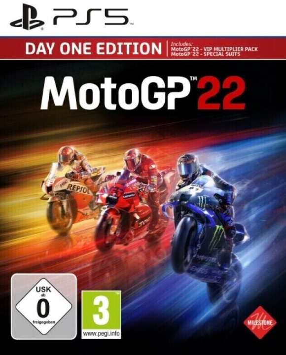 Milestone MotoGP 22 (Day 1 Edition) (DE/Multi i spillet) i gruppen Elektronikk / TV-spill & tilbehør / Sony PlayStation 5 hos TP E-commerce Nordic AB (C93061)