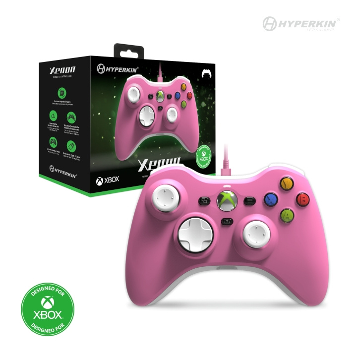 Hyperkin Xenon kablet kontroller - Xbox X - S/Xbox1/PC (rosa) i gruppen Elektronikk / TV-spill & tilbehør / Xbox Series X hos TP E-commerce Nordic AB (C93078)