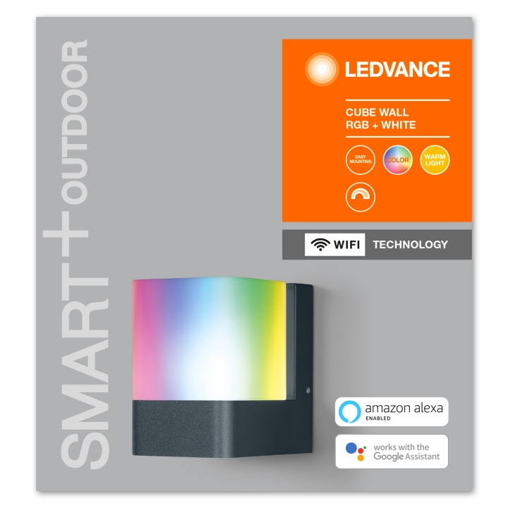 LEDVANCE Smart+ utendørs RGBW-vegglampe Cube - WiFi i gruppen HJEM, HUS OG HAGE / Smarthus / Smart belysning hos TP E-commerce Nordic AB (C93339)