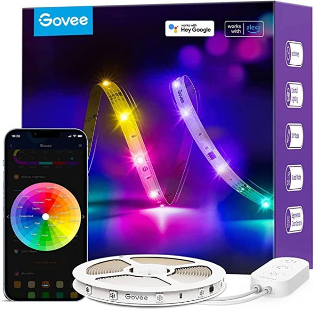 Govee RGBIC Basic Wi-Fi + Bluetooth LED-stripe (10 meter) i gruppen HJEM, HUS OG HAGE / Smarthus / Smart belysning hos TP E-commerce Nordic AB (C93360)