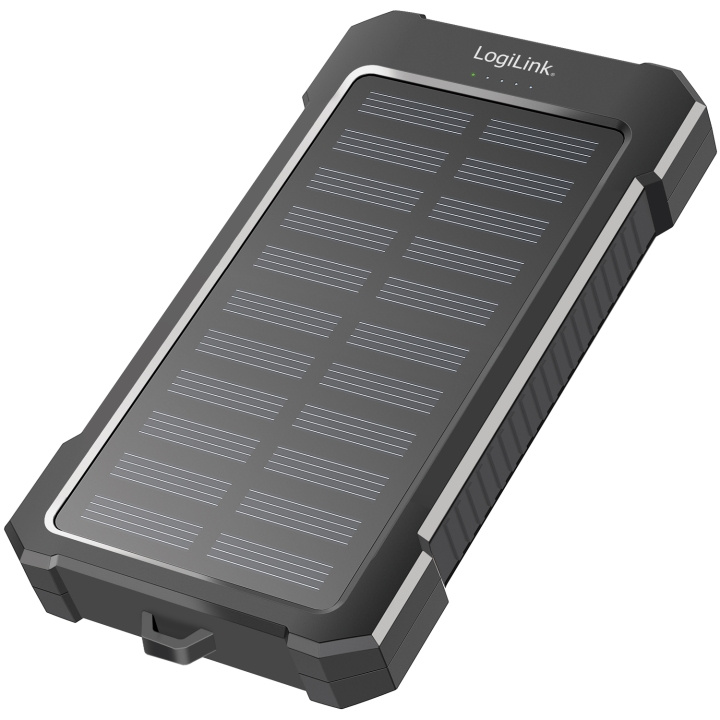 LogiLink Solcells-Powerbank 10.000mAh 2xUSB-A + USB-C in/ut 12W i gruppen SMARTTELEFON & NETTBRETT / Ladere og Kabler / Powerbanks hos TP E-commerce Nordic AB (C93485)