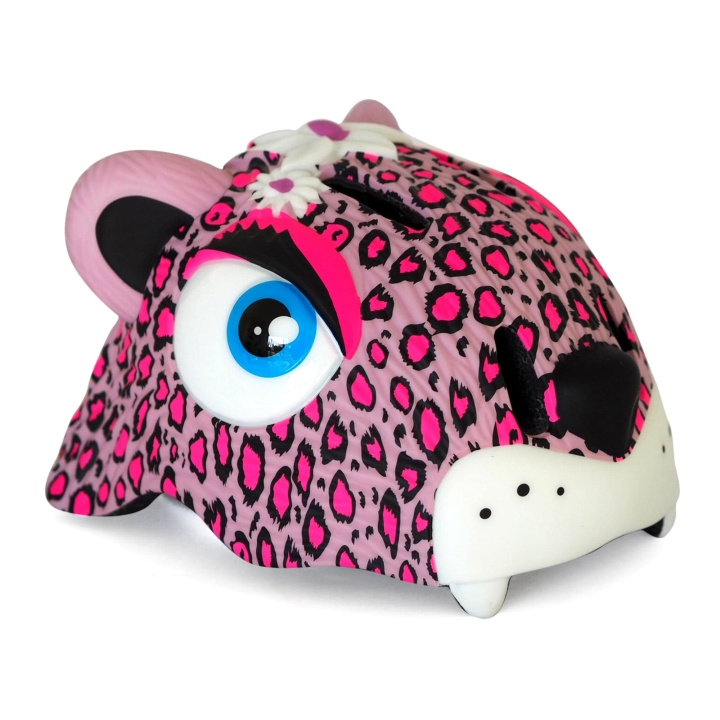 Crazy Safety Leopard sykkelhjelm - rosa (49-55 cm) (100301-01-01) i gruppen SPORT, FRITID & HOBBY / Sportsutstyr / Sykkeltilbehør / Hjelmer hos TP E-commerce Nordic AB (C94622)