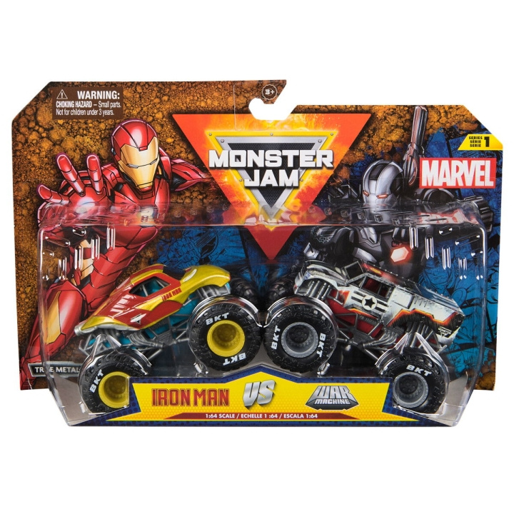 Monster Jam 1:64 Marvel 2-pakning - Iron Man vs War Machine i gruppen LEKER, BARN OG BABY / Leker / Lekebiler hos TP E-commerce Nordic AB (C94642)