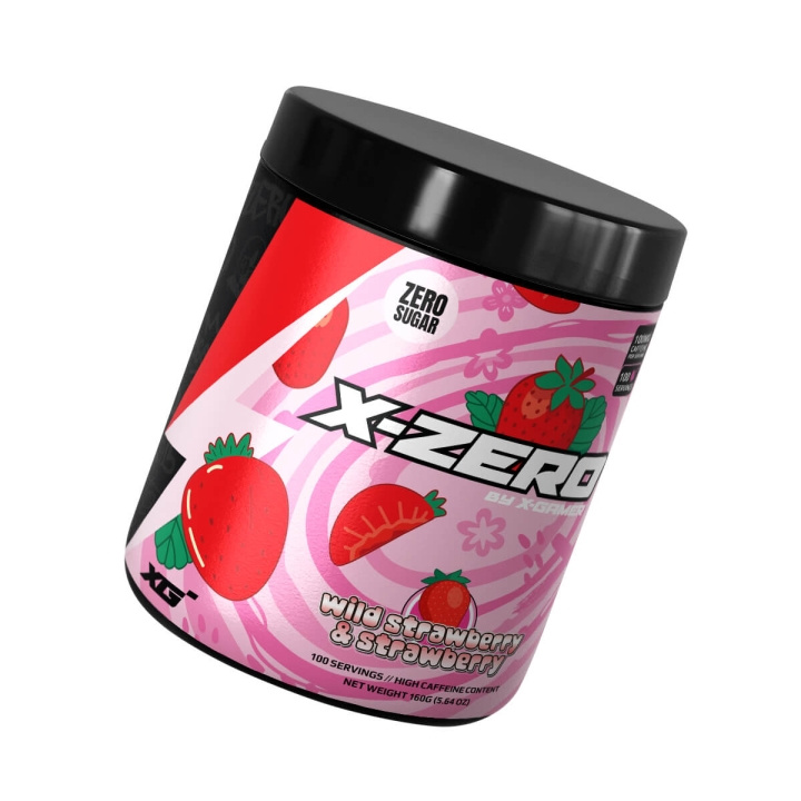 X-GAMER Energidrikkpulver X-Zero 160 gram Wild Strawberry & Strawberry i gruppen Datautstyr / GAMING / Energidrikke for gamere hos TP E-commerce Nordic AB (C94705)