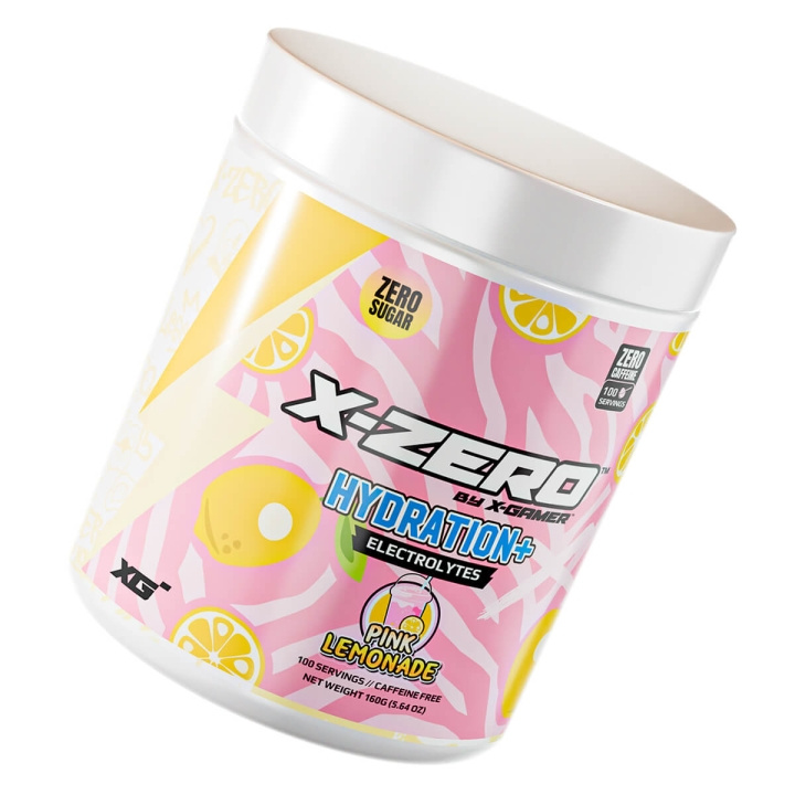 X-GAMER Energidrikkpulver X-Zero Hydration+ 160 gram Pink Lemonade i gruppen Datautstyr / GAMING / Energidrikke for gamere hos TP E-commerce Nordic AB (C94710)