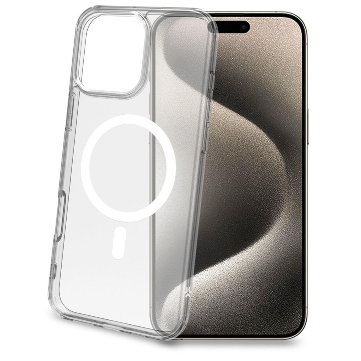 Celly Gelskinmag TPU Cover MagSafe-kompatibelt iPhone 16 Pro Max Transparent i gruppen SMARTTELEFON & NETTBRETT / Mobilbeskyttelse / Apple / iPhone 16 hos TP E-commerce Nordic AB (C94879)