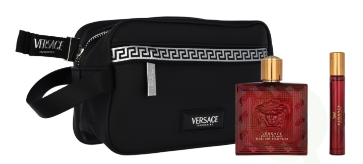 Versace Eros Flame Giftset 110 ml Edp spray 100ml/Travel Spray 10/Bag i gruppen HELSE OG SKJØNNHET / Gavesett / Gavesett for ham hos TP E-commerce Nordic AB (C95012)