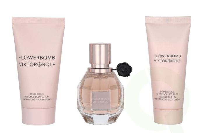 Viktor & Rolf Flowerbomb Giftset 120 ml Edp Spray 30ml/Body Lotion 50ml/ Body Cream 40ml i gruppen HELSE OG SKJØNNHET / Gavesett / Gavesett for henne hos TP E-commerce Nordic AB (C95016)