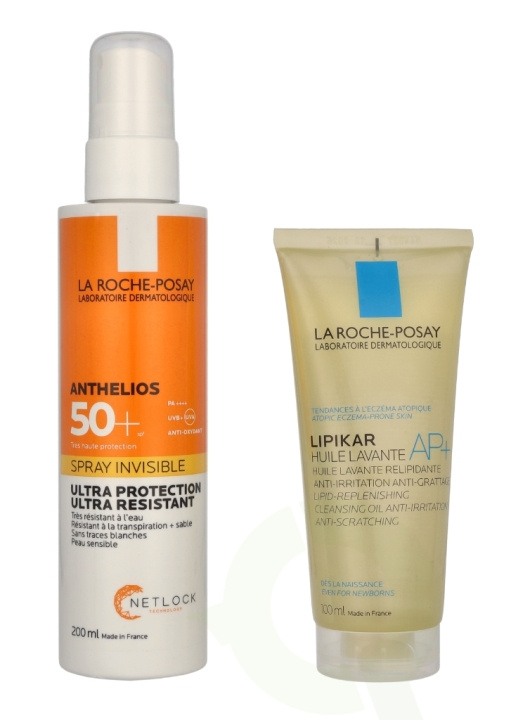 La Roche LRP Anthelios + Lipikar Duo Set 300 ml Anthelios Invisible Spray 200ml/Lipikar AP+ Oil 100ml i gruppen HELSE OG SKJØNNHET / Hudpleie / Soling / Solkrem hos TP E-commerce Nordic AB (C95025)