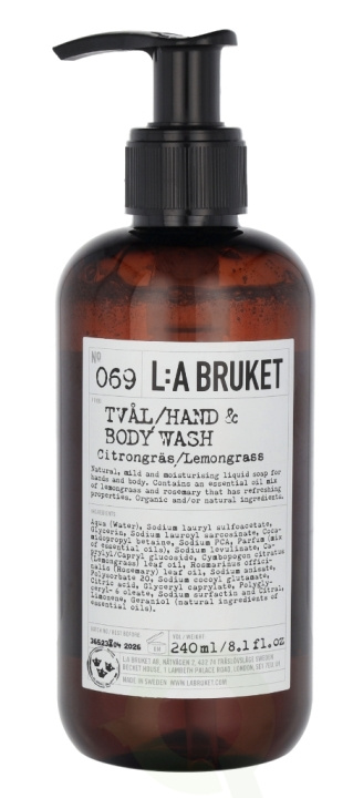 La Bruket L:A Bruket Body Wash 240 ml No.069 Lemongrass i gruppen HELSE OG SKJØNNHET / Hudpleie / Kroppspleie / Bad- og dusjkrem hos TP E-commerce Nordic AB (C95549)