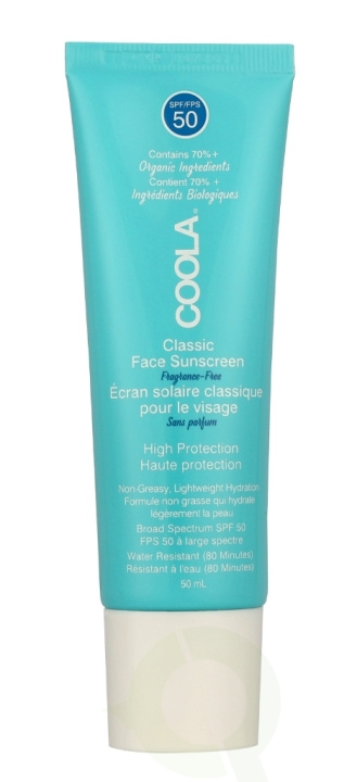 Coola Classic Sunscreen Face Moisturizer SPF50 50 ml Fragrance-Free i gruppen HELSE OG SKJØNNHET / Hudpleie / Soling / Solkrem hos TP E-commerce Nordic AB (C95660)