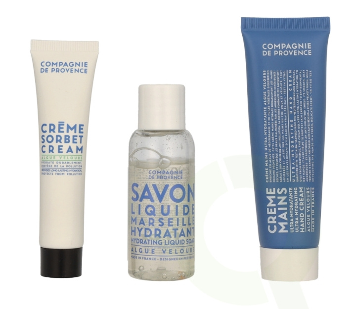 Compagnie De Provence Velvet Seaweed Discovery Kit 75 ml Marseille Liquid Soap 30ml/Hand Cream 30ml/Sorbet Cream 15ml i gruppen HELSE OG SKJØNNHET / Manikyr/pedikyr / Håndkrem hos TP E-commerce Nordic AB (C95685)